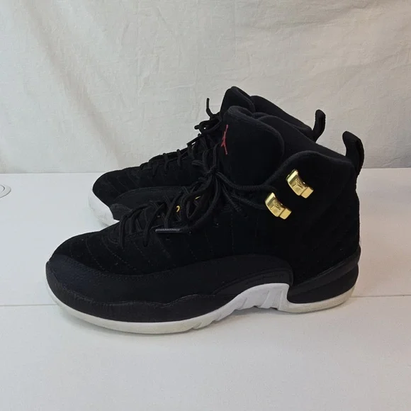 Nike Air Jordan 12 retro reverse taxi Black and Gold Sneakers - Picture 2 of 10